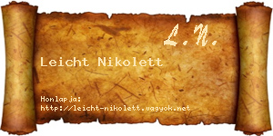 Leicht Nikolett névjegykártya